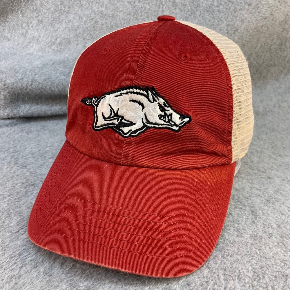 Arkansas Hogs Razorbacks Mens Red Captivating Headwear Trucker Snapback Hat OSFM